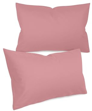 npluseins 2X Funda cojin 40x60, 100% algodón, Fundas de Cojines, 1154.1498, Decoracion hogar Salon con un diseño Sencillo - Rosa empolvado