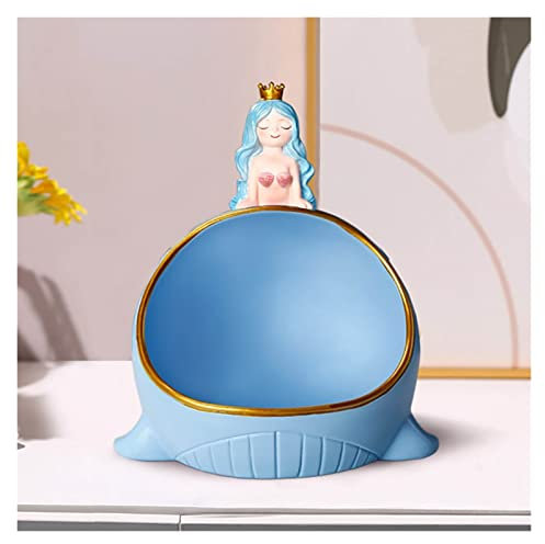 MEHWSUR Cuenco De Llave para Entrada, Bandeja Decorativa Creativa del Organizador De La Joyería del Reloj De La Llave del Cuenco del Porche, Bandeja Vaciabolsillos Recibidor Moderno (Color : Blauw)