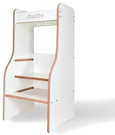 mumy easySTEP | Learning Tower Montessori Antimacchia | Regolabile a 3 livelli | Torre di apprendimento progettata e realizzata in Italia con materiali sostenibili