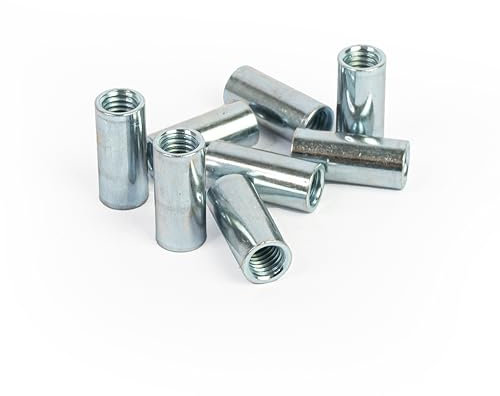 Lot de 10 manchons fileté ronds - Inoxydable - Écrous de raccordement, écrous longs, douilles et entretoises, manchons d'écartement, douilles fileté (M8 x 40)