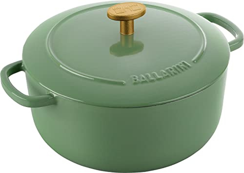 BALLARINI Bellamonte Auflaufform, Bräter, Dutch Oven, emailliertes Gusseisen, rund, 20 cm, 2,5 L, Grün