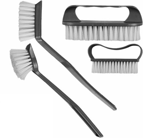 Dishwashing Scrubbing Brush Dish Washing Up Brushes Set Heavy Duty for Kitchen toilet tile floor Sink Utensil Tile Pot Pan Plates Cleaning With Stiff Bristles Household Grout Scrub (grey 4PC)