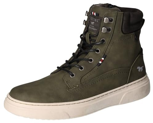 MUSTANG Herren Stiefelette Schnürboot sportlich 4181-501, Größe:43 EU, Farbe:Grün