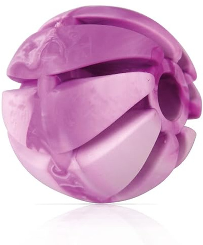 Bestlivings Pelota de juego para perros (lila), diámetro de 7 cm, 2 unidades, 100% TPE), bola de aperitivo, cuidado dental, juguete para perros, bola espiral para perros, juegos y regalos
