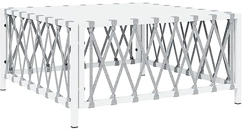 Makastle Beistelltisch 70x70x34 cm Wetterfest Gartentisch Balkontisch Outdoor Kaffeetisch für Indoors/Outdoors, Weiß