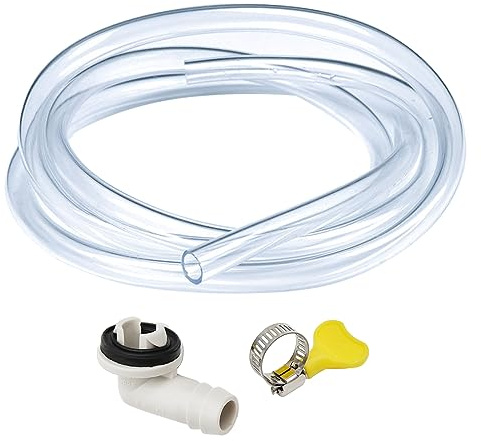 UOIENRT Air Conditioning External Unit Drainage Kit, AC Drain Hose Elbow Fitting for Window Air Conditioning Unit (6 Feet)