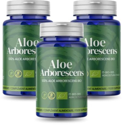 TeoNatura Integratore Alimentare di Aloe Arborescens - 100% Biologico Made in Italy 150 Capsule (Confezione da 3)