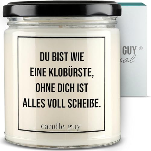 candle guy Duftkerze im Glas [Brennzeit 70h] - Duft-Kerze handgemacht mit Spruch | Freches Geschenk für Frauen, Freundin, Geburtstag | 100% Sojawachs, schöne natürliche Düfte mit ätherischem Öl