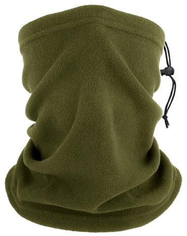 WLLHYF Vinter halsvärmare, halsdamasker fleece vindtät ansiktsskydd värmare snoods ansiktshalsduk för vinter utomhus skidor, snowboard, löpning cykling, Armégrön, en storlek