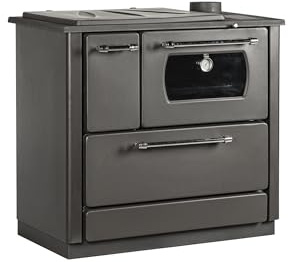 Hosseven 4040 Anatolia Küchenofen, 7,9 kW, EEK A+, Backfach und Herdplatte, Schwedenofen, Kaminofen, Holzofen,BImSchV 2. (Anthrazit)