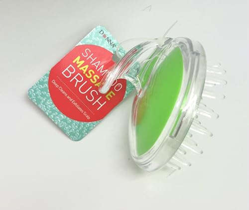DONNA Shampoo Massage Brush Shampoo Brush Hair Scalp Scrubber Head Massager for Stress Relax Hair Growth, Shower Hair Brush for Women Men Kids Green Color