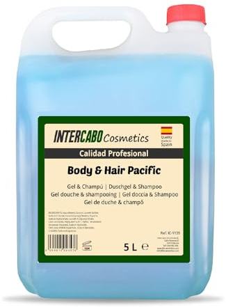 Kanister mit 5L Duschgel und Shampoo - Kanister mit 5L Duschgel - Nachfüllpack Badegel - Gel und Shampoo - 2 in 1 Frischer Duft - Intercabo Cosmétics