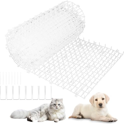 AKOLAFE Tapis Anti Chat 200 x 30 CM Tapis Anti-Chat avec 8 Pointes Tapis Anti Chien Blanc Tapis Répulsif Chat Empêcher Animaux de S'approcher Tapis Picot Anti Chat pour Jardins Intérieurs et Extérieur