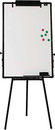 Lavagna Bianca Con Treppiede, 61 X 91 Cm, Magnetica, Lavabile, Regolabile In Altezza, Con 6 Magneti, 1 Gomma, 1 Penna Per Lavagna, 2 Clip