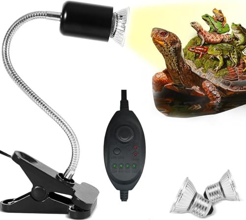 MBMYUCKY Rotlichtlampe Wärmelampe Schildkröten Terrarium Lampenfassung - Infrarotlampe Terrarium Schildkröten Zubehör mit 2 UVA UVB Lampe Terrarium Schildkrötenhaus Schnecke Tarantula Mantis