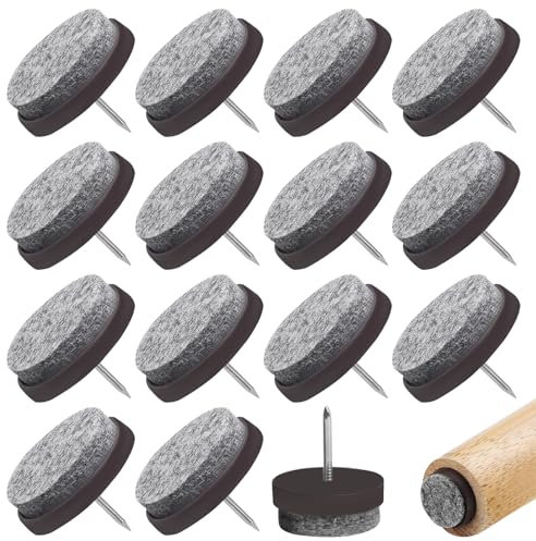 60 Pièces Patins en Feutre pour Meubles, 22mm Patins pour Chaises, Ldéale du Pied de Chaise, 9mm D'épaisseur Tampon Chaise, Patin Glisseurs Chaise a Clouer, Protéger Les Carrelages, Les sols e