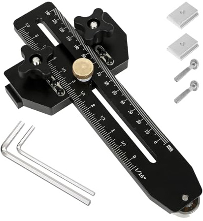 Thin Rip Jig Table Saw Jig Guide, Aluminum Alloy Extended Fast Thin Ripping Guide Adjustable Positioning Fixing Tool for Table Saw Band Saw Router for 3/8 x 3/4 T Slot (Black, 1PC)