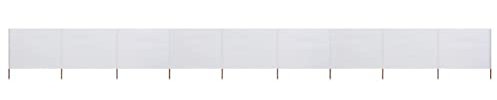 Paravento a 9 pannelli per campeggio, camper, festival e spiaggia, ripara dal sole, paravento da giardino, frangivento in legno, 9 pannelli, tessuto antivento 1200 x 800 mm, bianco sabbia