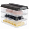 Hausfelder Salumette per frigorifero, salumi, impilabili, organizer per frigorifero con coperchio (antracite, 3 x 2,3 l)