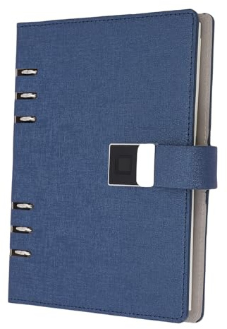 Fockety Leder-Notizbuch mit Fingerabdrucksperre, Echtzeit-Synchronisierung Digitales Notizbuch mit Smart Pen, 80 Blatt, 6-Ring-Binder, Smart Writing Set für Schüler, Designer