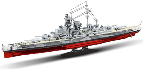 DUANT Tirpitz Schlachtschiff Bausteine, WW2 Militärserie Bismarck-Klasse Schlachtschiff 2. Schiff, Geeignet für Erwachsene Bauspielzeug Geschenk Klemmbausteine ​​Technik Schiff