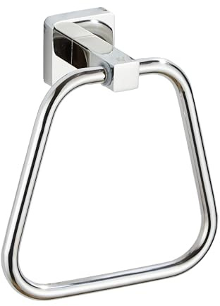 Xygobla SUS304 Stainless Steel Towel Ring Wall | Square Base Hand Towel Rail Holder Fixing Kit Modern Rustproof Mounted Bathroom Accessories Rack Kitchen Bathroom