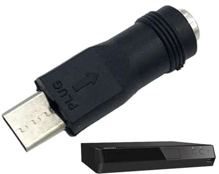 Adattatore da DC a USB C | Adattatore da spina di tipo C a presa DC | Compatibilità universale 5,5 x 2,1 mm Spina maschio a pancia lunga da 5 V, adattatore di ricarica per caricabatterie USB di tipo C