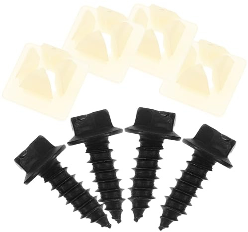 TOGEVAL Set da 8 Viti e Clip per Fissaggio Targa Auto in Nylon Resistente, Kit di Montaggio Compatto per Telaio Targa, Accessori per Uso Automobilistico Esterno