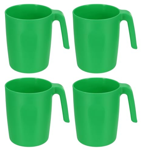 QUARKZMAN Set Di 4 Tazze Da Caffè In Plastica, Tazze Da Caffè Infrangibili, Bere Riutilizzabili Sicure Per Microonde E Lavastoviglie Con Manico Per Tè Latte Succo Cucina Campeggio,