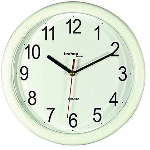 techno line WT 600 - Reloj de Pared (Movimiento de Cuarzo) - Blanco