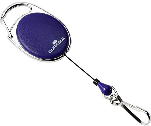 Durable Style Enrouleur pour Porte-badges Bleu foncé