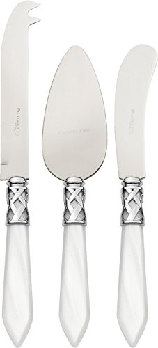 BUGATTI ALC1M-N4283 Aladdin Ménagère de 3 Pièces Couteau à Fromage Acier/ABS Blanc 30,5 x 14 x 3 cm
