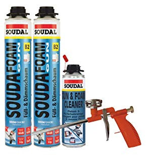 Soudafoam B2 Pistolenschaum Set 2 Stück mit Schaumpistole compact + Reiniger