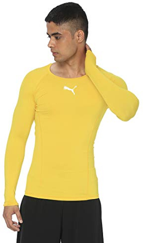 PUMA Herr, LIGA Baselayer Tee LS-tröja, Cyber Yellow, 48/50