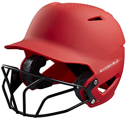 EvoShield XVT™ Matte Batting Helmet with Facemask - Scarlet, Large/X-Large