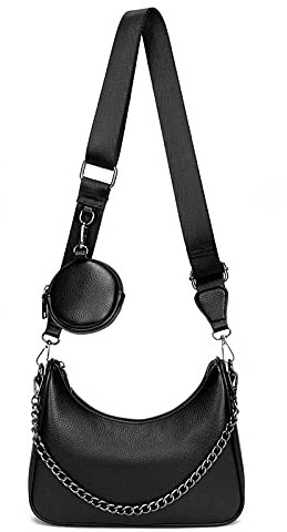 myfriday Schultertasche für Damen Hobo Crossbody Bag Umhängetasche PU-Leder Handtasche mit Kleine Münzgeldbörse 2 Schultergurte