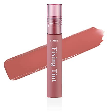 Etude House Fixierfarbe 4g | Langanhaltender, hochpigmentierter flüssiger Lippenstift, Lippenfleck, wasserfest, leichtes, mattes Finish, volle Deckkraft (#08 Staubiges Beige)
