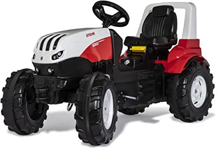 Rolly Toys rollyFarmtrac Trettraktor Steyr 6300 Terrus CVT 720002 (ab 3 Jahre, Flüsterlaufreifen, längen-und höhenverstellbarer Sitz), rot