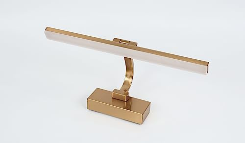 PAPUQ Aplique LED de pared para iluminar cuadros, espejos, murales, 9W estilo tradicional y elegante, tono de luz cálida 3000K, acabado BRONCE, articulado. 41cm