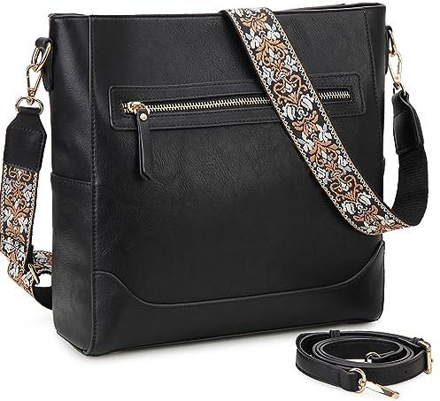 VX VONXURY Sac Bandoulière Femme en Cuir PU Sac a Main Femmes Bandoulieres avec 2 Pcs Bretelles Réglables et Amovibles pour Voyage Travail