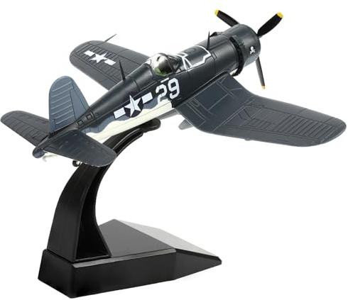 NUOTIE Échelle 1/72 USA F-4U Corsair Fighter Modèle Seconde Guerre Mondiale Avion de Guerre Vintage en métal moulé sous Pression Avion Militaire pour Affichage