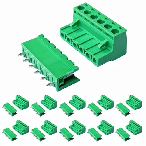 Phoenix-Stecker, 6-polig, 5,08 mm, PCB-Halterung, Schraubklemme, Steckverbinder, männlich, weiblich, gerade, Stecker, 10 Stück