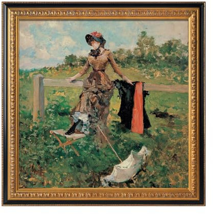 FOLKOR Vintage Canvas Frame for 10x10 Handmade Paintings, Antique Black and Gold Embossed Art Frame for Artists Exhibition, Gallery Wall Frames for Landscape Family Portrait (No Glass Cover & Back)