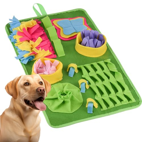 Schnüffelteppich Hund,Schnüffelmatte für Hunde,Leckmatte Hund,Schnüffelteppich für Hunde, Interaktives Hundespielzeug für Langeweile und Geistige Stimulation Waschbarer und Anti-Schlupf 70 * 40cm