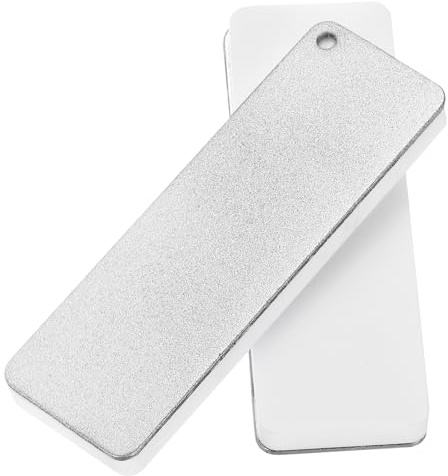 sourcing map 2pcs Knife Sharpening Stone Whetstone 2 Side Grit 400/1000 Ceramic Diamond Sharpener Double Sided Portable Hand Sharpen Tools for Knives Scissors