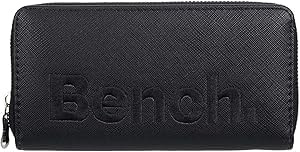 Noey & Lou Bench Damen Geldbörse XXL Portemonnaie Große Brieftasche Reißverschluss Clutch Münzörse (Schwarz)