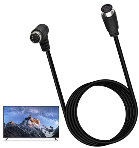 S-videokabel – 70,8 tum till hona ljudkabel, 9-stifts DIN-kontakt | Plug and Play-videokabel, anslutningsöverföring för TV, mottagare, bildskärm, VCR i hemunderhållning