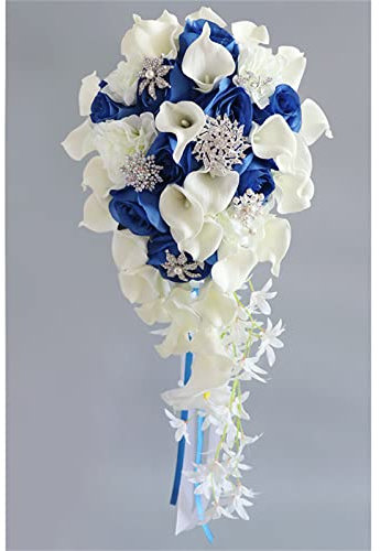 Blumen halten, Hochzeitsstrauß, Künstlicher Blumenstrauß, Hochzeitsdekoration, Braut hält Blumen, Künstliche Blumen, Heimdeko, Weiße Calla-Lilien-Brautsträuße mit C