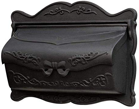 BVFDPPWQ Wall Mounted Post Box, Wall Mounted Letterbox, Metal Vintage Residential Mail Box Heavy Duty Letter Box Comment Box (Black)