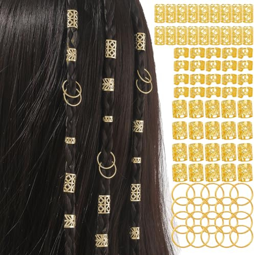 Bijoux cheveux - 80 Accessoires de Cheveux en Or, Barrettes de Pirate, Barrettes Or, Accessoires de Cheveux Réglables, 4 Designs - Accessoires de Coiffure pour Hommes/Femmes